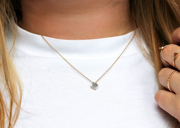 Memorial diamond pet necklace