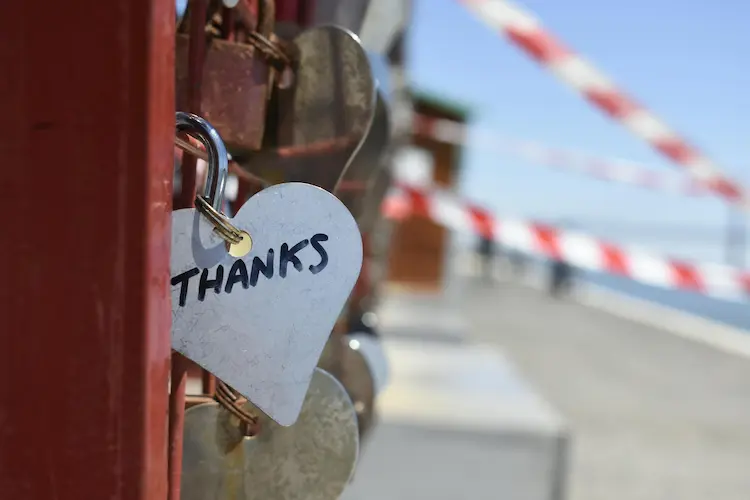 A lock with the word 'Thanks' engraved